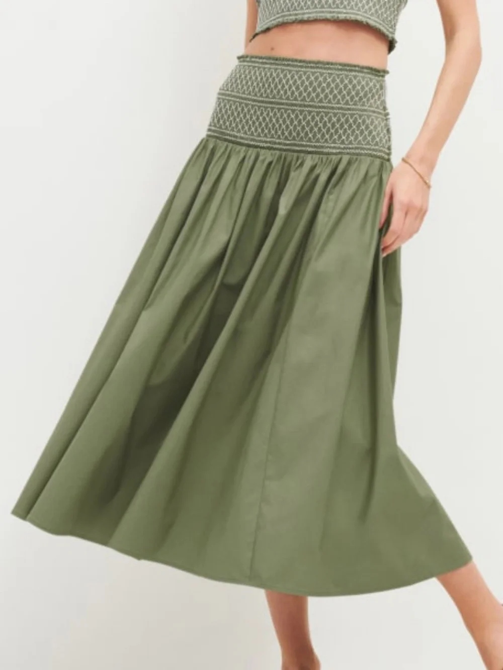 Reformation Haven Skirt in Artichoke Size Small